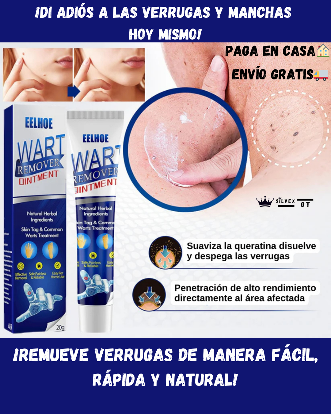 GEL WART REMOVER ELIMINA VERRUGAS, LUNARES Y MANCHAS DE TU PIEL