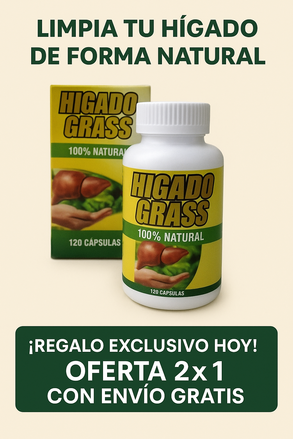 2X1 Detox Hepático Natural "HIGADOGRASS" 🌿