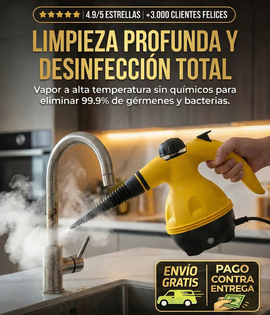 🔥 ¡ELIMINA GRASA, MANCHAS Y BACTERIAS EN SEGUNDOS! 💨 Limpiador a Vapor – Limpieza Profesional en Casa con Solo Agua